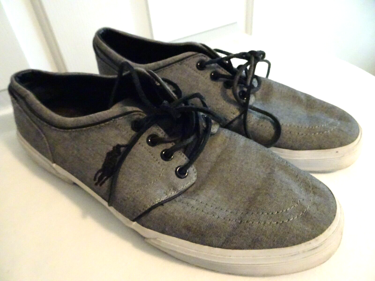 Polo Ralph Lauren shoes sz 11 D Polo Ralph Lauren Sneakers Men 11D Canvas Blue Laces Pony | eBay main image 4