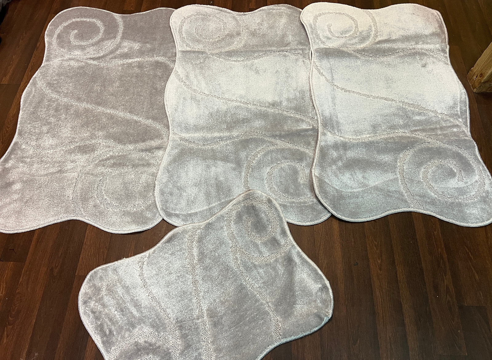 ROMANY GYPSY WASHABLES SETS OF MATS/RUGS GREYSILVER SHAPED CARPETS NON SLIP eBay