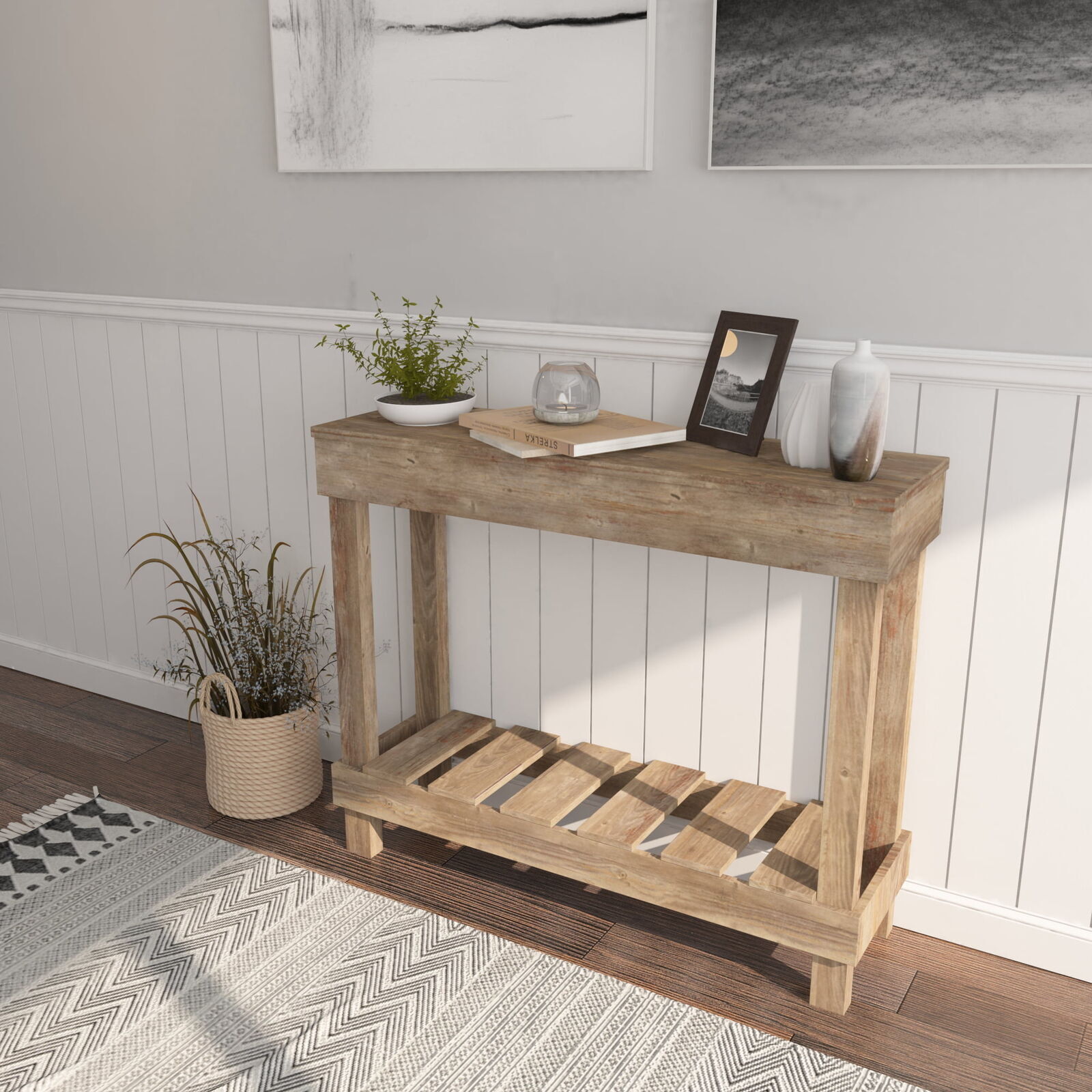Farmhouse Reclaimed Wood Small Sofa Table Quality Pieces Affordable Any Season