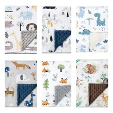 Boritar BABY BLANKET EMBROIDERED SOFT FLUFFY GIFT