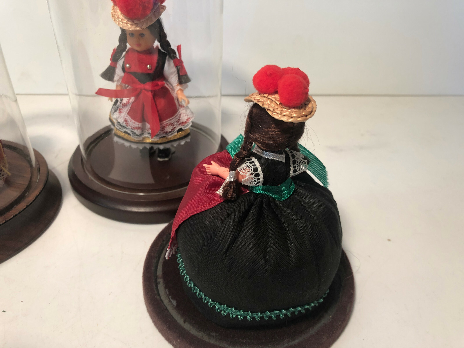 3 DOLLS UNDER GLASS DOMES eBay