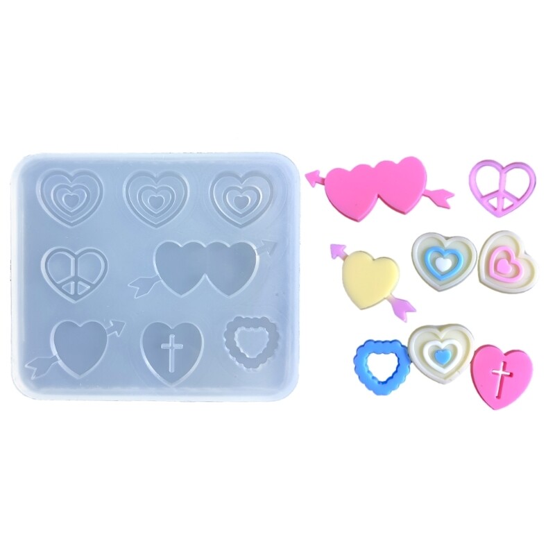 Molde de corazón agitador resina moldes rellenos silicona agitador molde de llenado