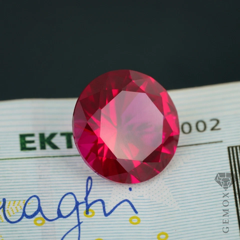 Ruby Loose Gemstone Genuine Lab-Grown Faceted Round Cut Raspberry Red Stone EU - Image 2 of 4