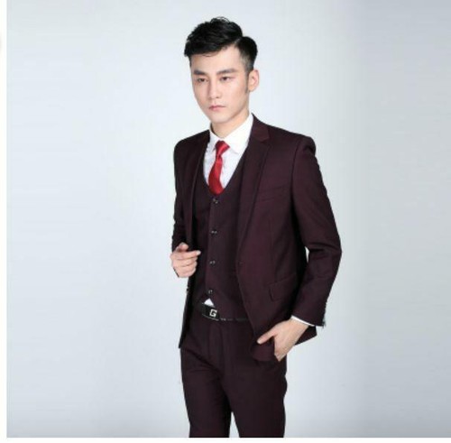 Neu formeller Herren Slim Fit stilvoller Anzug Anzüge zwei Knöpfe Anzug Set Jacke Hose Krawatte @ - Bild 2 von 26