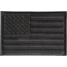 Tactical American Flag Black Flag     Sew on Iron on Embroidered Patch  3" x 2"