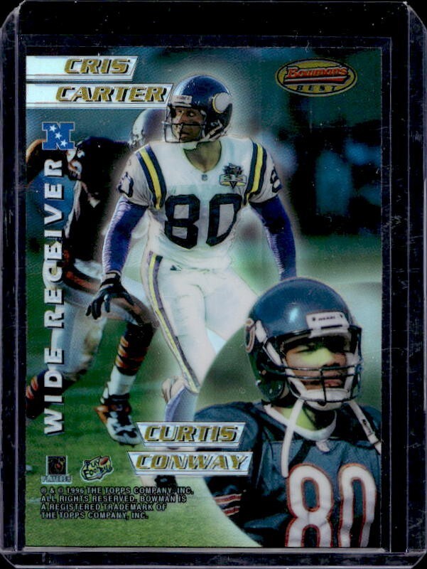 1996 Bowmans Best Cris Carter Keyshawn Johnson Refractor #8
