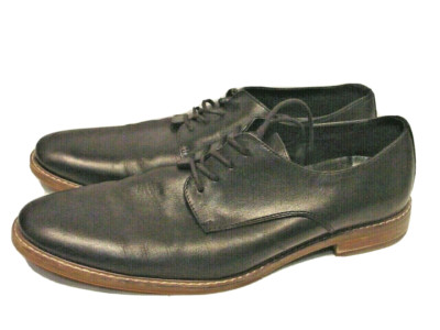 The Rail Men's Derby Black Leather Shoes Size 45 N US Size 12 N