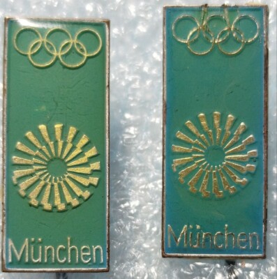 GERMANY MUNICH 1972 Summer Olympic Games. LOGO. Badge. 2PCS