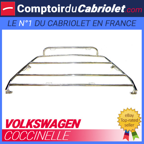 Porte-bagage pour Coccinelle Cabriolet à aileron fixation sans perçage