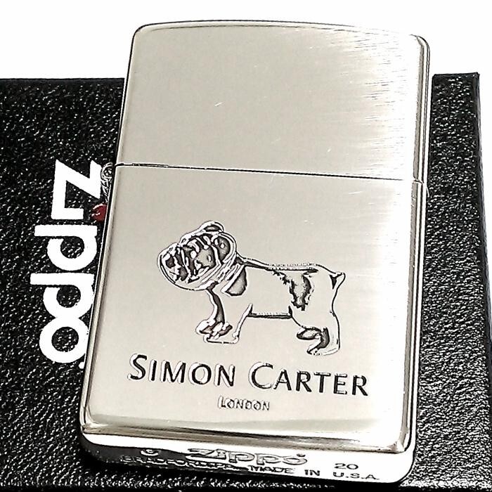 Zippo Simon Carter Bulldog Silver Brass Regular Case Japan Oil