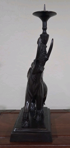 Candela elefante bronzo vintage Maitland-Smith - rara decorazione tenuta arte - Foto 3 di 7