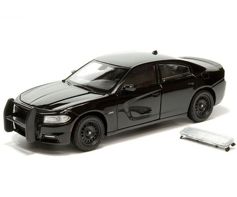 Welly 1:24 2016 Dodge Charger R/T Police Pursuit Unmarked Black Diecast 24079 - Image 2 of 3