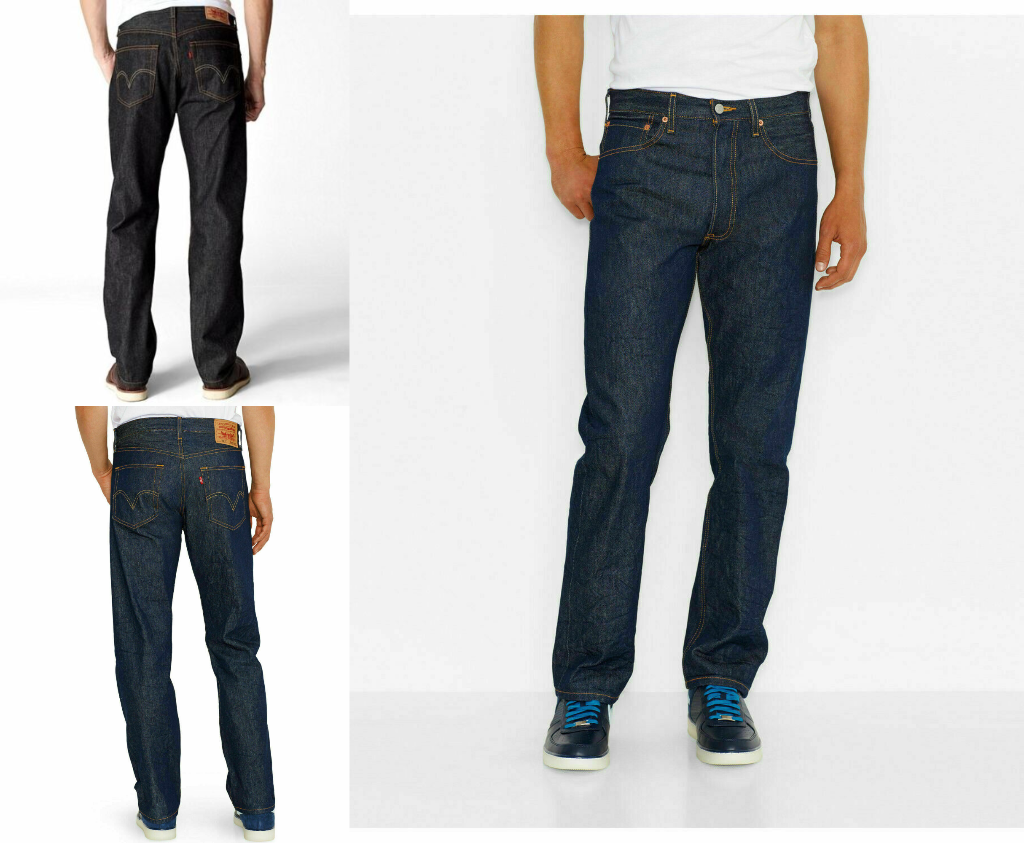 Levi's 501 Original Shrink to Fit Button Fly Jeans Rigid Blue