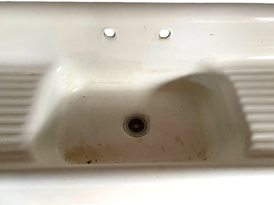 "Delantal delantero trasero alto fregadero de porcelana de hierro fundido vintage 78""" Foto 2 de 4