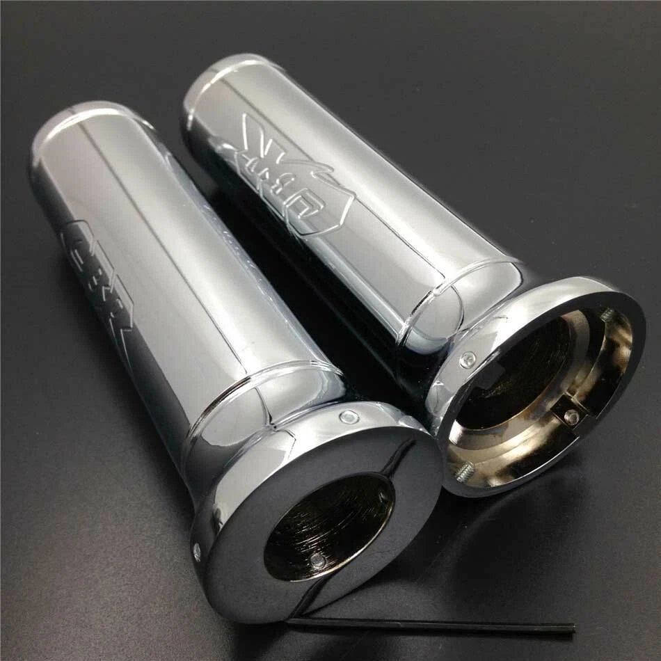 Empuñaduras de manillar cromadas de 7/8" aptas para Honda CBR 600RR 900R 929 954 1000 RR Foto 3 de 4