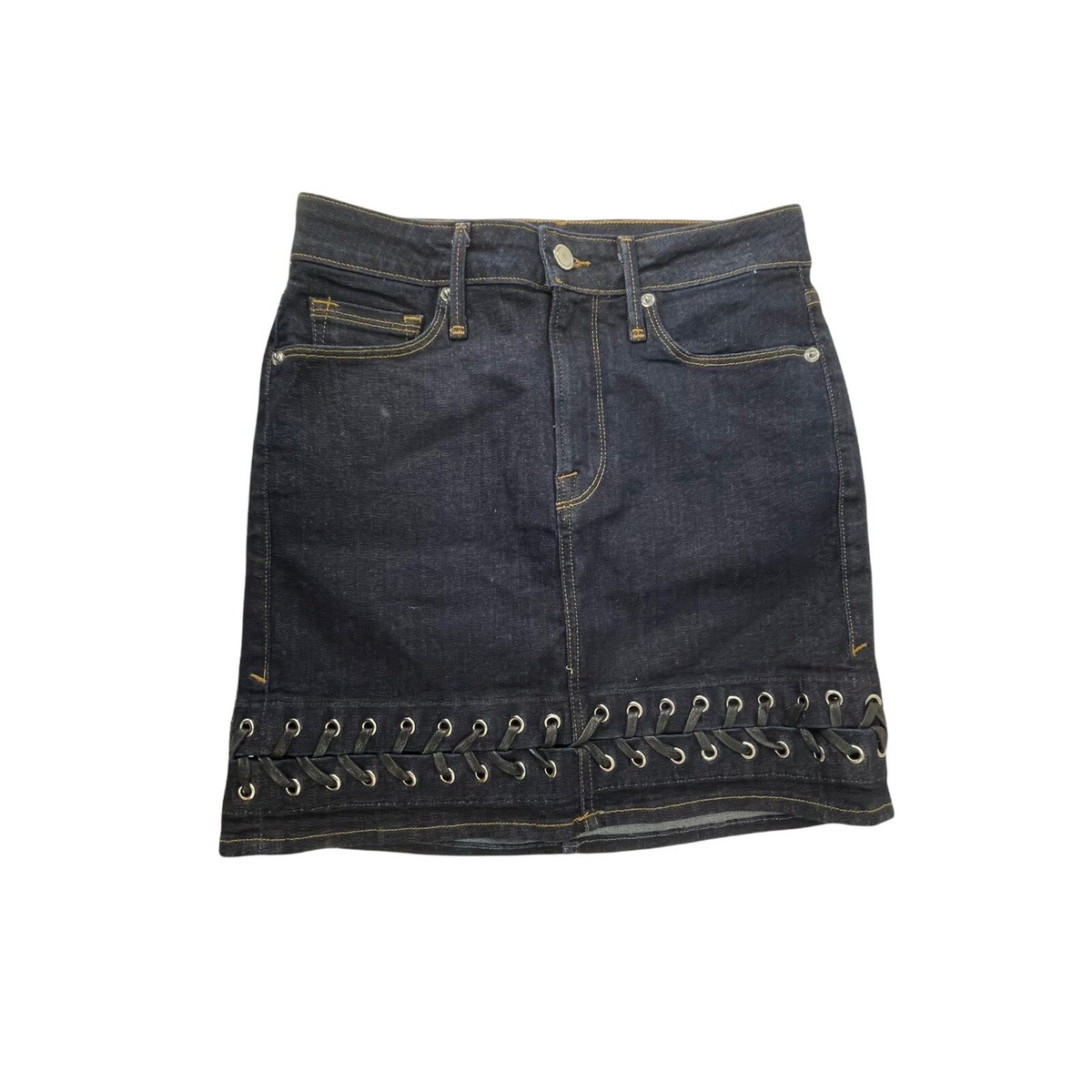 ★ GLOWNY★ WESTERN MINI SKIRT VINTAGE BLUE GY25HSDN201 GLOWNY SS25 WESTERN MINI SKIRT / VINTAGE BLU - NUBIAN