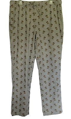 J Crew Factory Mens Lounge Pants Size L (36-38) Sleep Wear Lab Dog USA Flag Gray