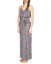 MICHAEL Michael Kors Paisley Chain Flutter Maxi Dress. Size L New No Tags