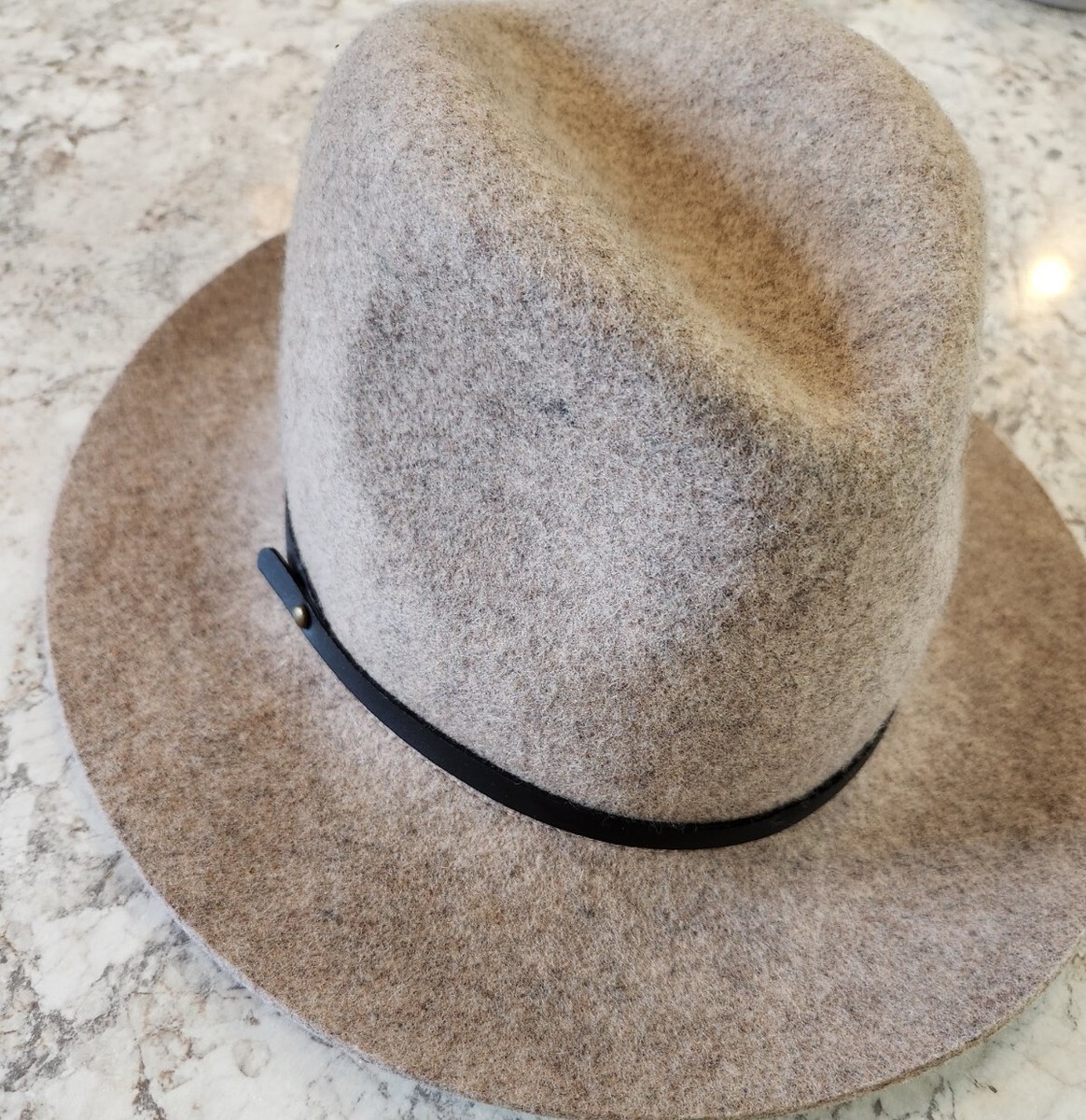 Banana Republic 100% Wool Neutral Taupe Fedora Boho Hat  display picture 1