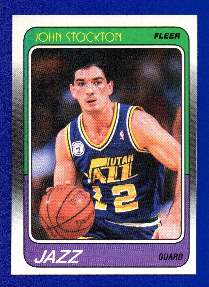  JOHN STOCKTON ROOKIE jazz 1988-89 FLEER #115 NM/NM-MINT SHARP CORNERS NO CREASE