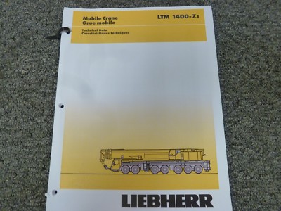 Liebherr LTM 1400-7.1 Crane Capacities Specifications Technical Data Manual xz
