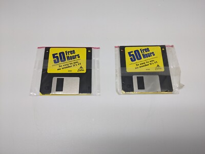 2x America Online AOL 3.5'' Floppy Disk - For Mac & Windows 1998 Factory Sealed