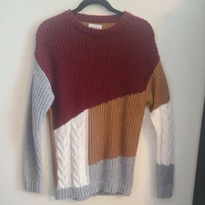 For The Republic Women's Color-Block Sweater Size S Acrylic Polyester RN 93178
