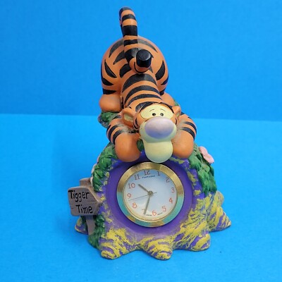 Disney Pooh Tigger Time Purple Miniature Desk Watch Clock