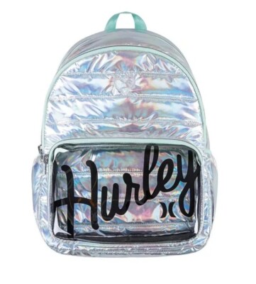 Hurley Girl/Women's Silver/Mint Shine 13'' Laptop Medium Backpack (4A7181-G4H)