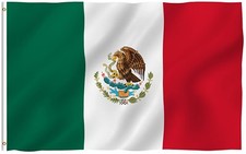 Mexican Flag 3x5ft Printed with Brass Grommets on 150D Polyester Material
