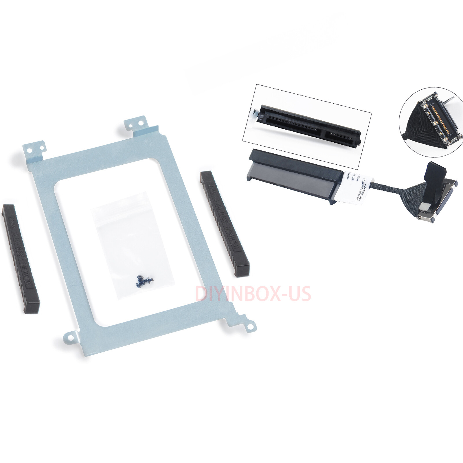 Hard Disk Drive Caddy & HDD SSD Cable & Rubber Railfor Dell XPS 15 9550 9560