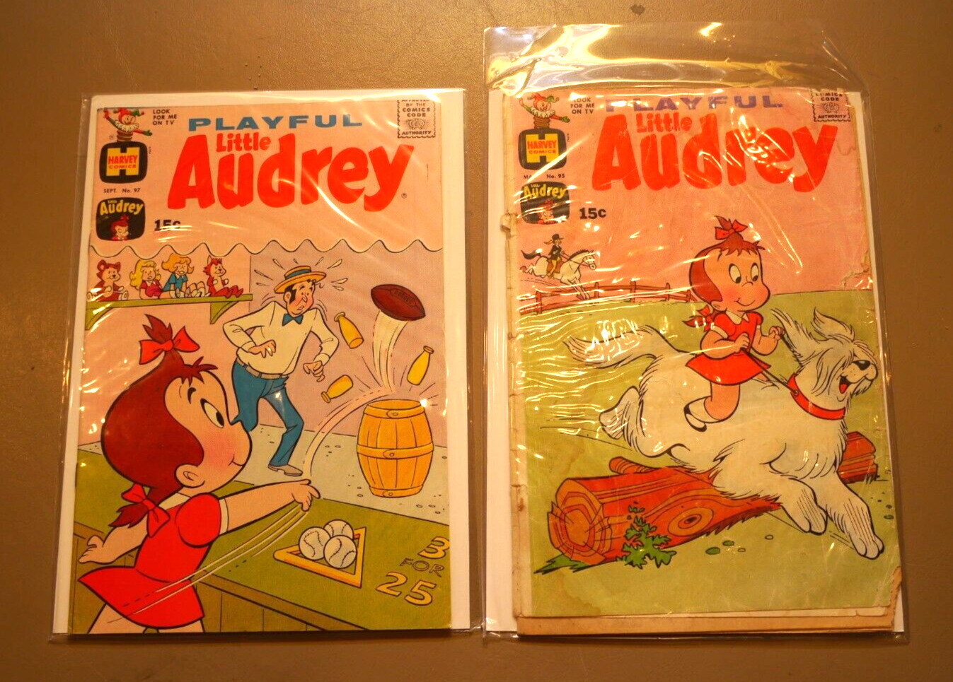 2 diff. Harvey Comics PLAYFUL LITTLE AUDREY # 95 poor #97 very nice condition