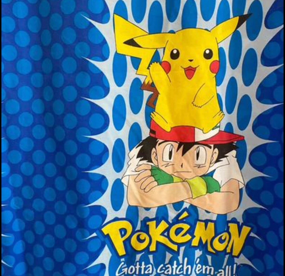 Vintage Pokémon Single Doona Quilt Cover Gotta Catch Em All 1990s Pikachu Ash - Image 3 of 4