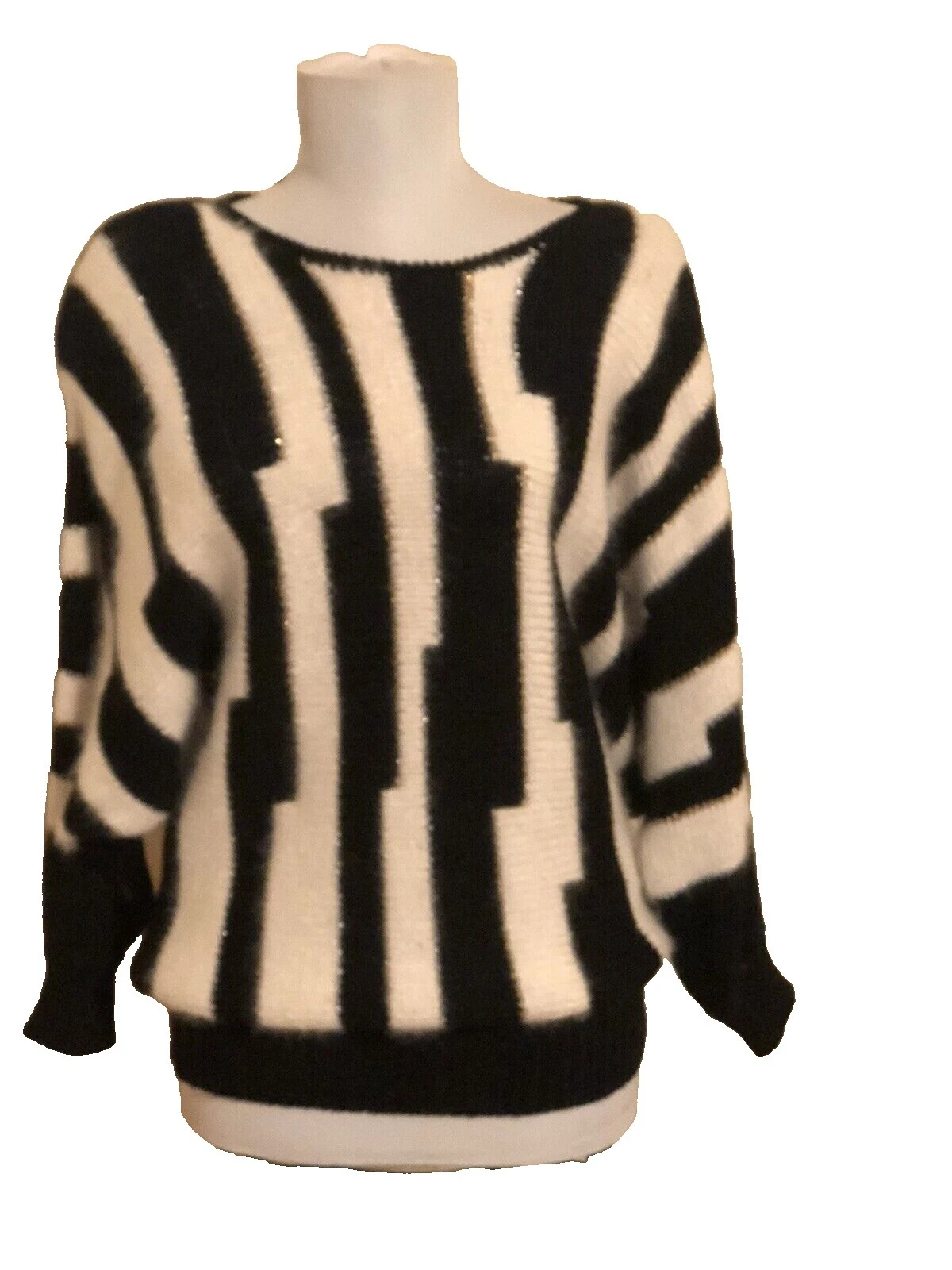 Suéteres vintage geométrico Negro para Mujeres