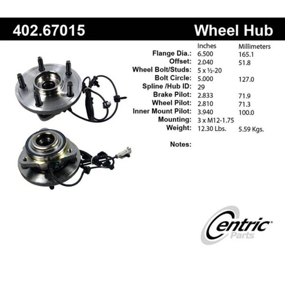 402.67015E Centric Wheel Hub Front Driver or Passenger Side Right Left for Jeep - Image 3 of 3