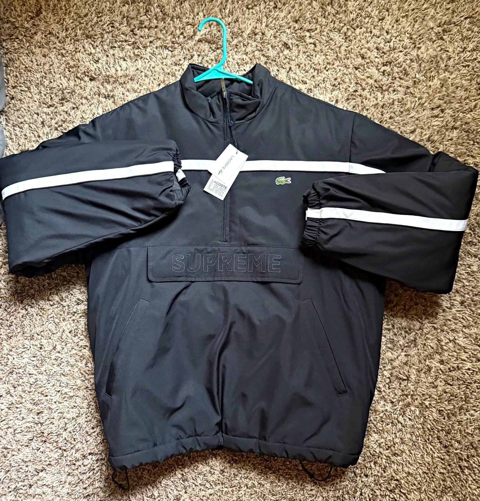 Supreme x LACOSTE Puffy Half Zip Pullover Coat Large image 1