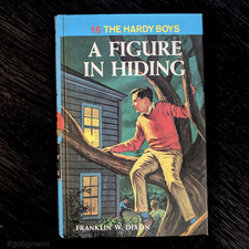 16 A Figure in Hiding (Blue Bar):  Vintage Hardy Boys Book Blue-Back
