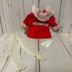 Vintage Barbie Skipper Velvet Blush Outfit 1737 Red Dress Tights Shoes