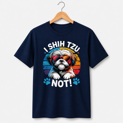 Shih Tzu Dog T-Shirt Funny Puppy Sunglasses Graphic Tee Cotton Men Women Casual 