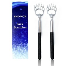 ZMOIVOK 2 Pcs Back Scratcher Extendable,Metal Bear Claws 8.26x1.96 in, Black