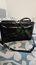 Vintage 1980's Ackery Patent Leather Handbag - some scratches on leather