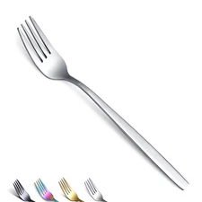 Dinner Forks of 6, Stainless Steel Modern Fork Set, Forks And Spoons Silverwa...