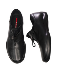 PRADA - Linea Rossa Black Leather Shoes - US ...