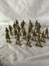 MARX LOT Of 20 54mm Marching Figures BATTLEGROUND Toy Soldiers 5960 Playset