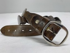 VTG 80s Brown Scalloped Distressed Leather Modern Western Unisex Belt Fits 38-44