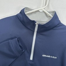Peter Millar 1/4 Zip Perth Performance Pullover Mens Medium Navy Golf Stretch