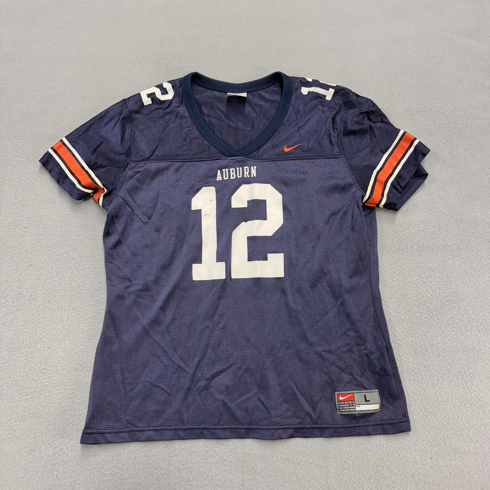 Auburn Tigers Jersey womens Large Blue NCAA Football Nike #12 Mesh vintage