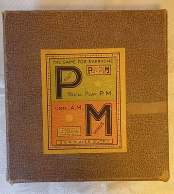 Vintage 30er Jahre PM plus minus Brettspiel Spaß Familie