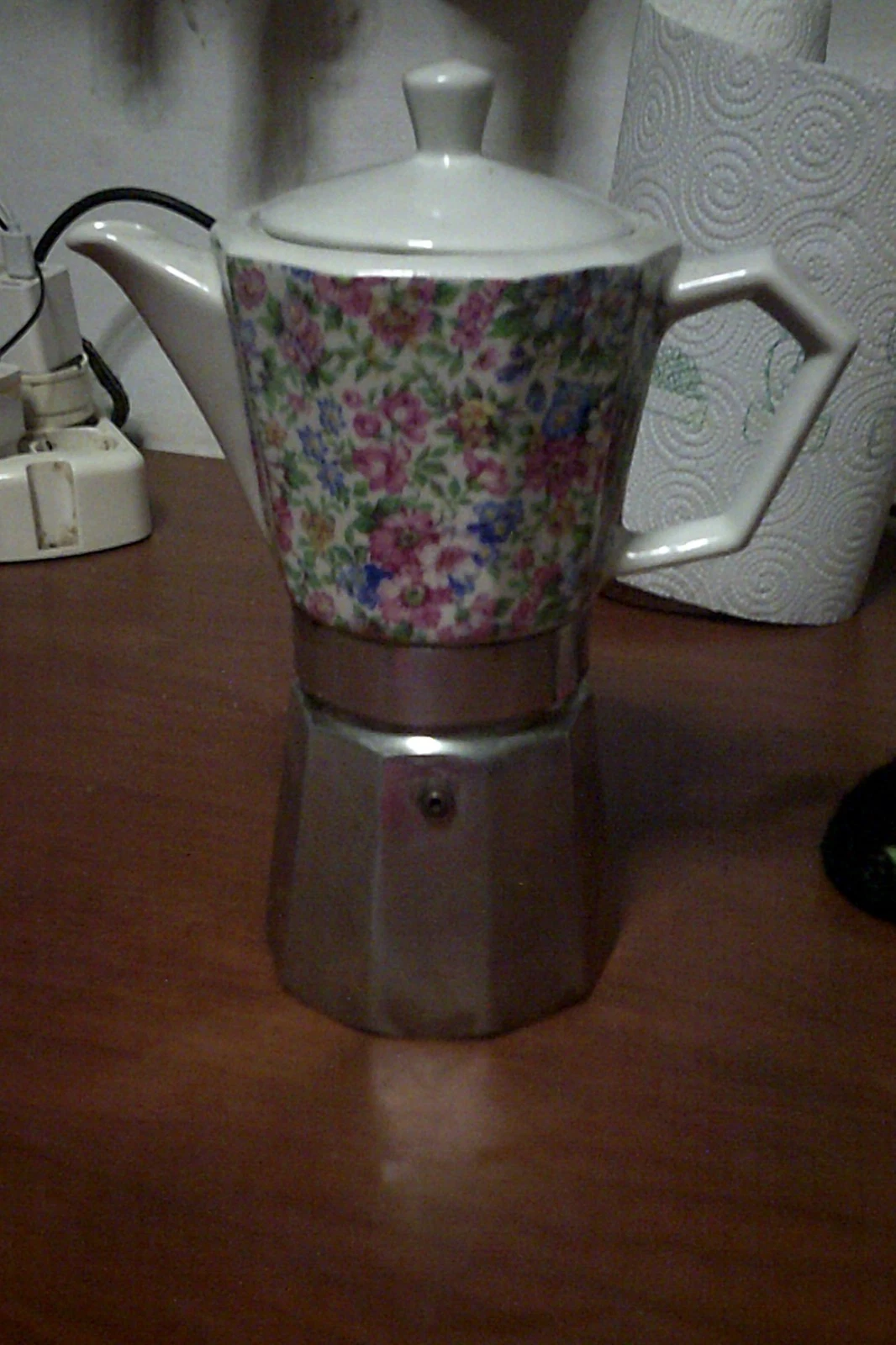 rare ALPU ceramic and aluminum coffee maker 8-9 tz working read