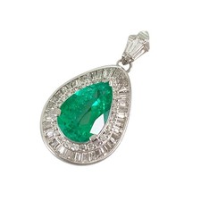 Pendant top Platinum Emerald Diamond